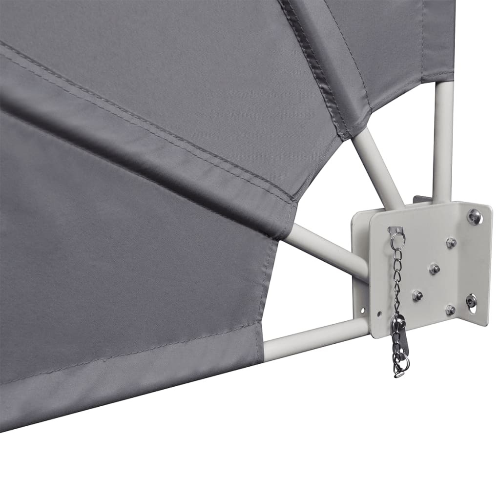 Collapsible Balcony Side Awning – 140×140 cm, Grey