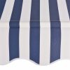 Manual Retractable Awning Stripes – Blue and White, 250 cm