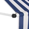 Manual Retractable Awning Stripes – Blue and White, 400 cm