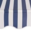 Manual Retractable Awning Stripes – Blue and White, 400 cm