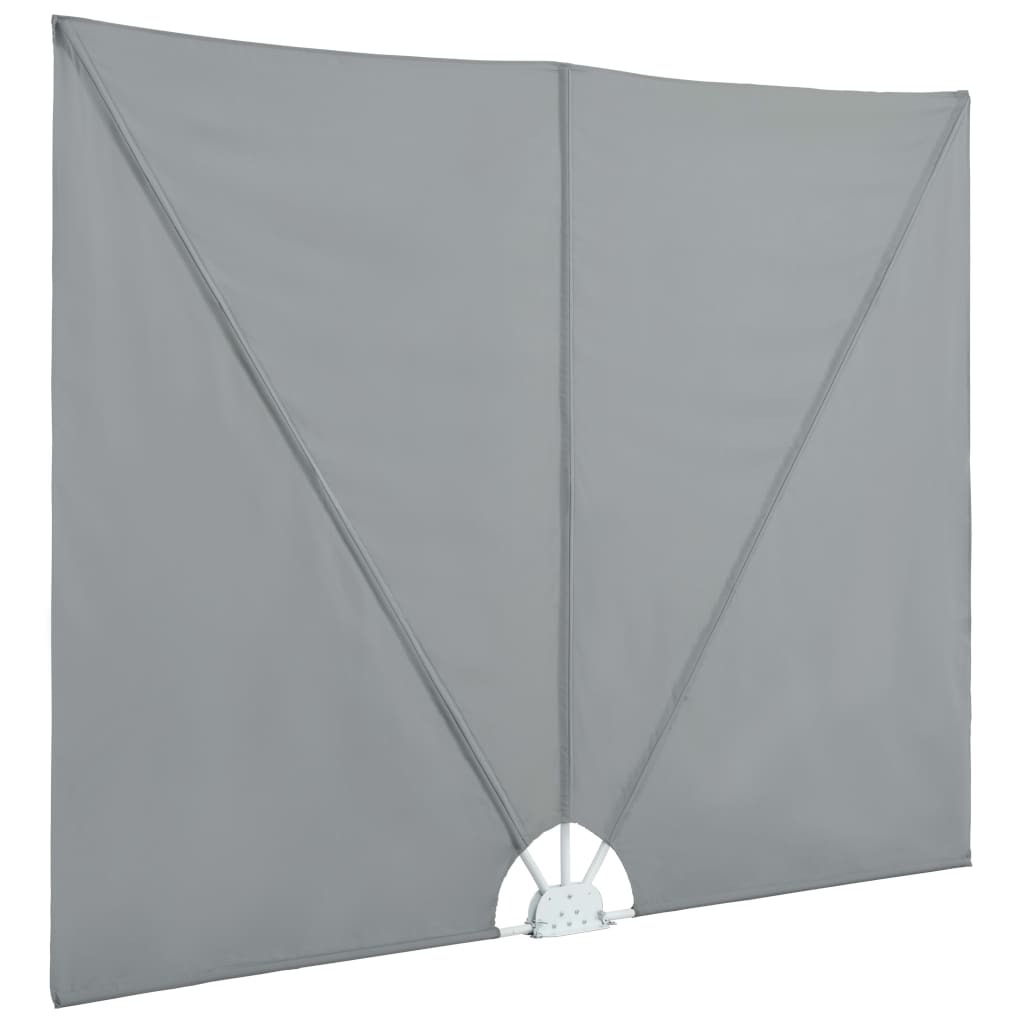 Collapsible Terrace Side Awning Grey – 400×200 cm