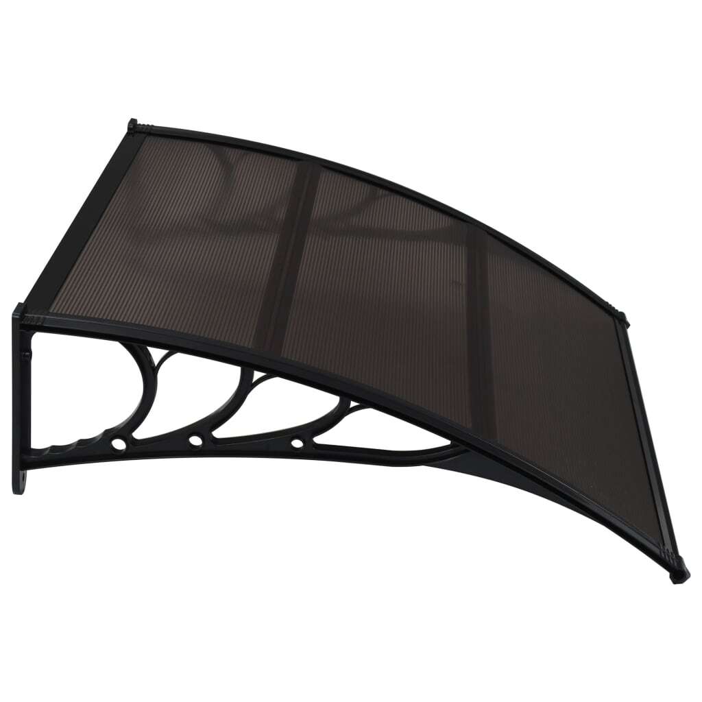 Door Canopy PC – 120×100 cm, Brown and Black