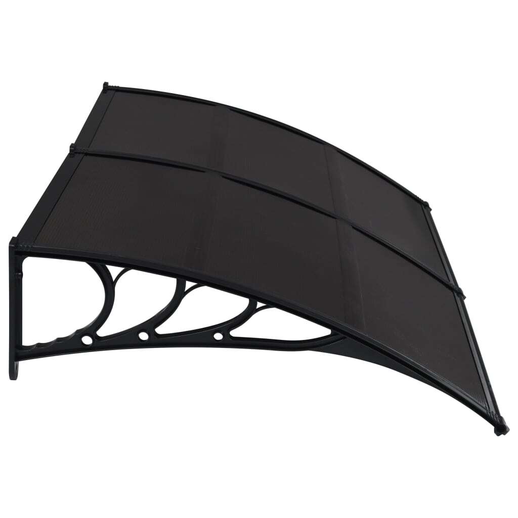 Door Canopy PC – 200×100 cm, Brown and Black
