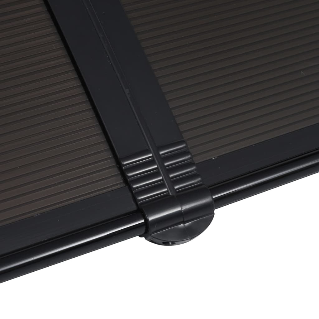 Door Canopy PC – 300×100 cm, Brown and Black