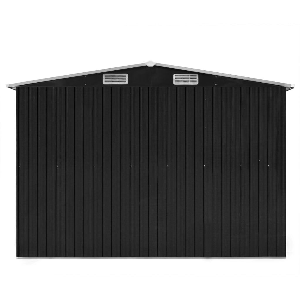 Garden Shed Metal – 257x298x178 cm, Black