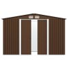 Garden Storage Shed Metal 257x205x178 cm – Brown