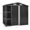 Garden Shed with Rack 205x130x183 cm Iron – Anthracite