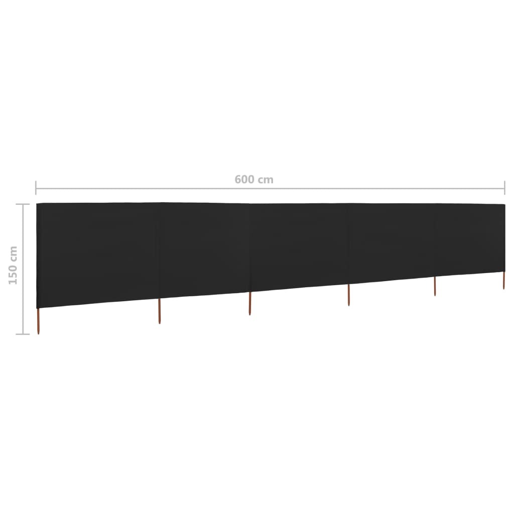 Wind Screen Fabric – 600×120 cm, Black