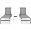 Sun Loungers 2 pcs with Table Textilene and Steel