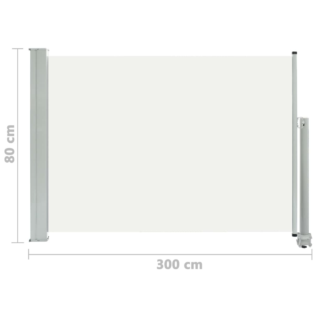 Patio Retractable Side Awning – 80×300 cm, Cream