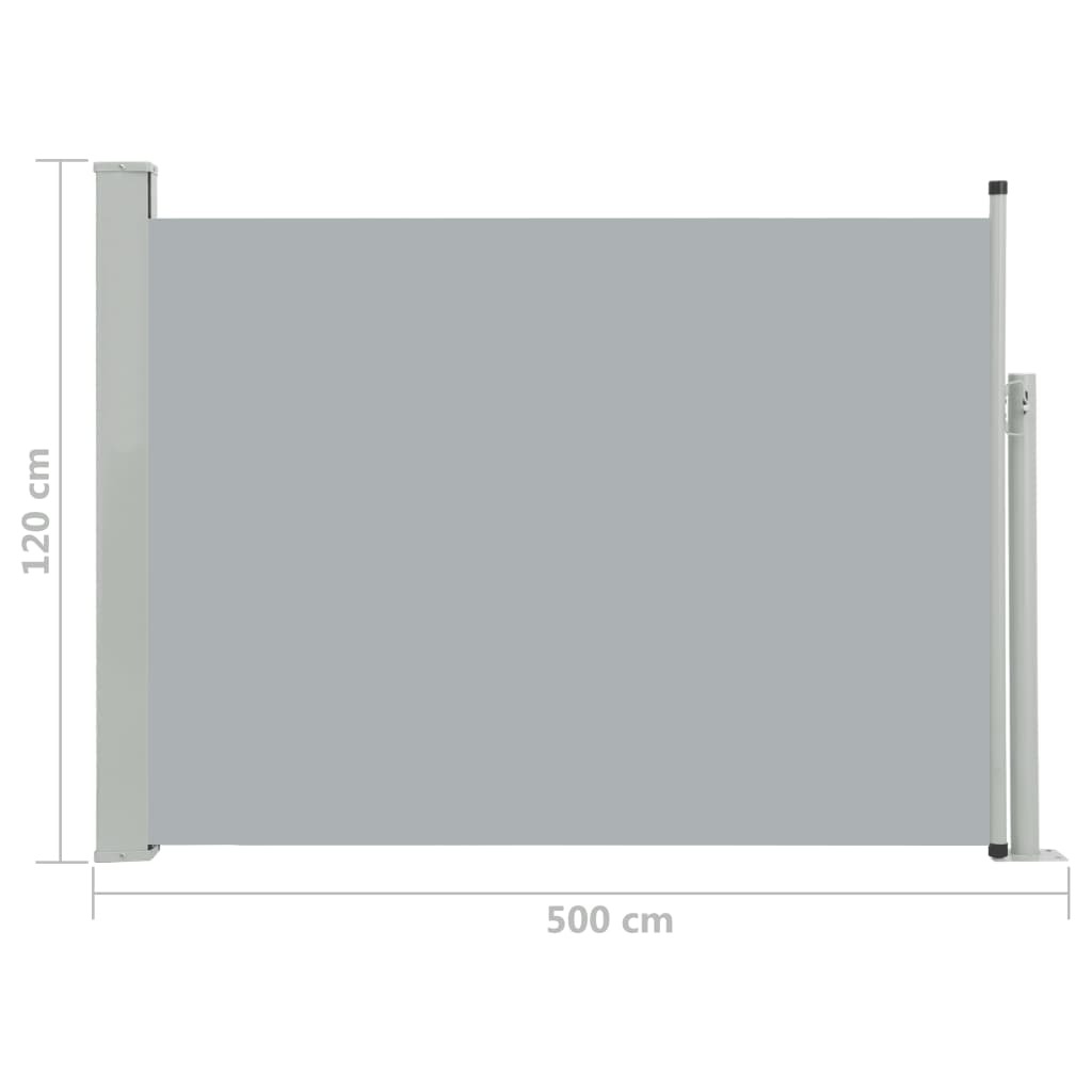 Patio Terrace Side awning – 120×500 cm, Grey