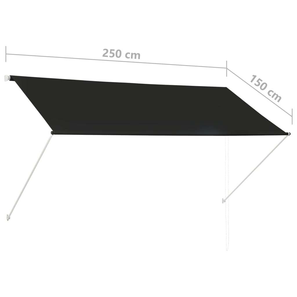 Retractable Awning – 250×150 cm, Anthracite