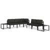 Sofa 1 pc with Cushions Aluminium Anthracite – Coffee Table