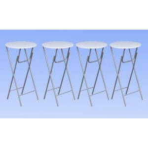 Bar Tables 4 pcs with MDF Tabletop White