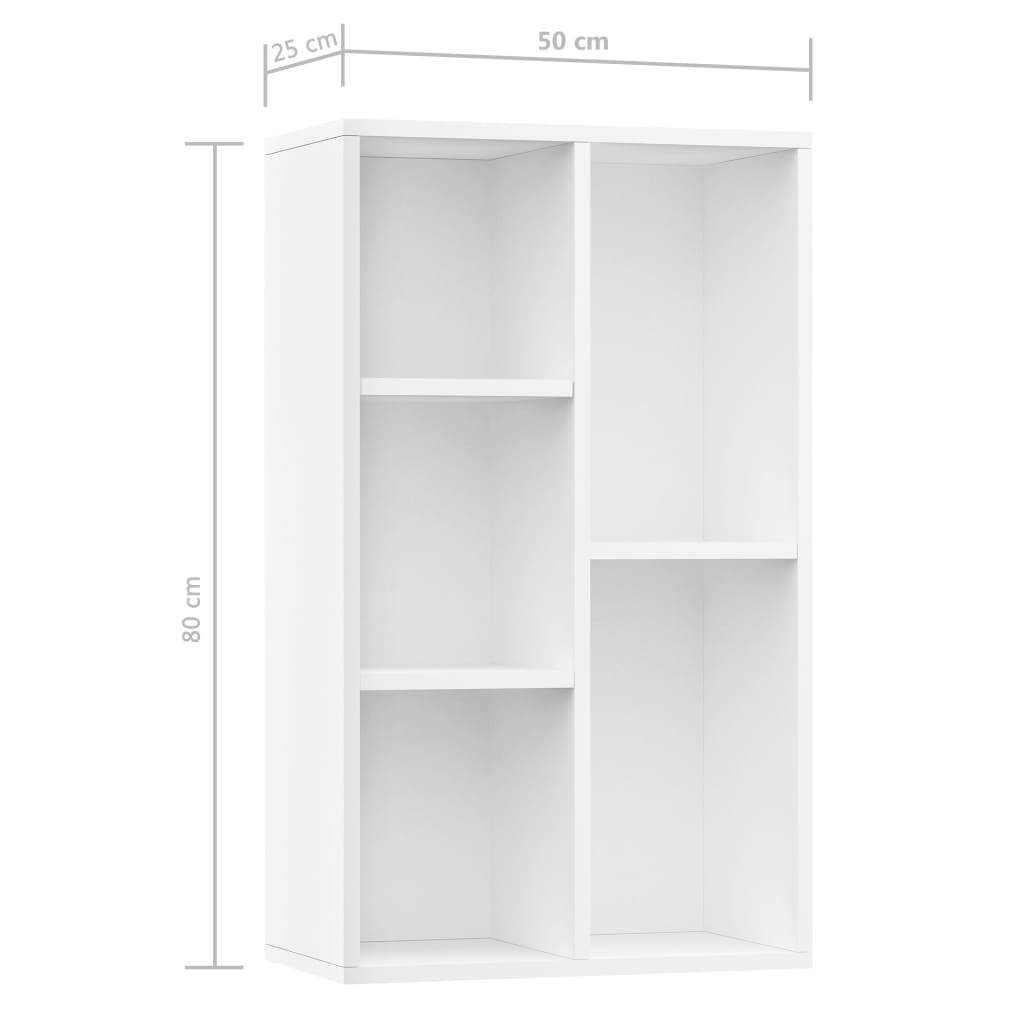 Book Cabinet/Sideboard 50x25x80 cm Engineered Wood – White