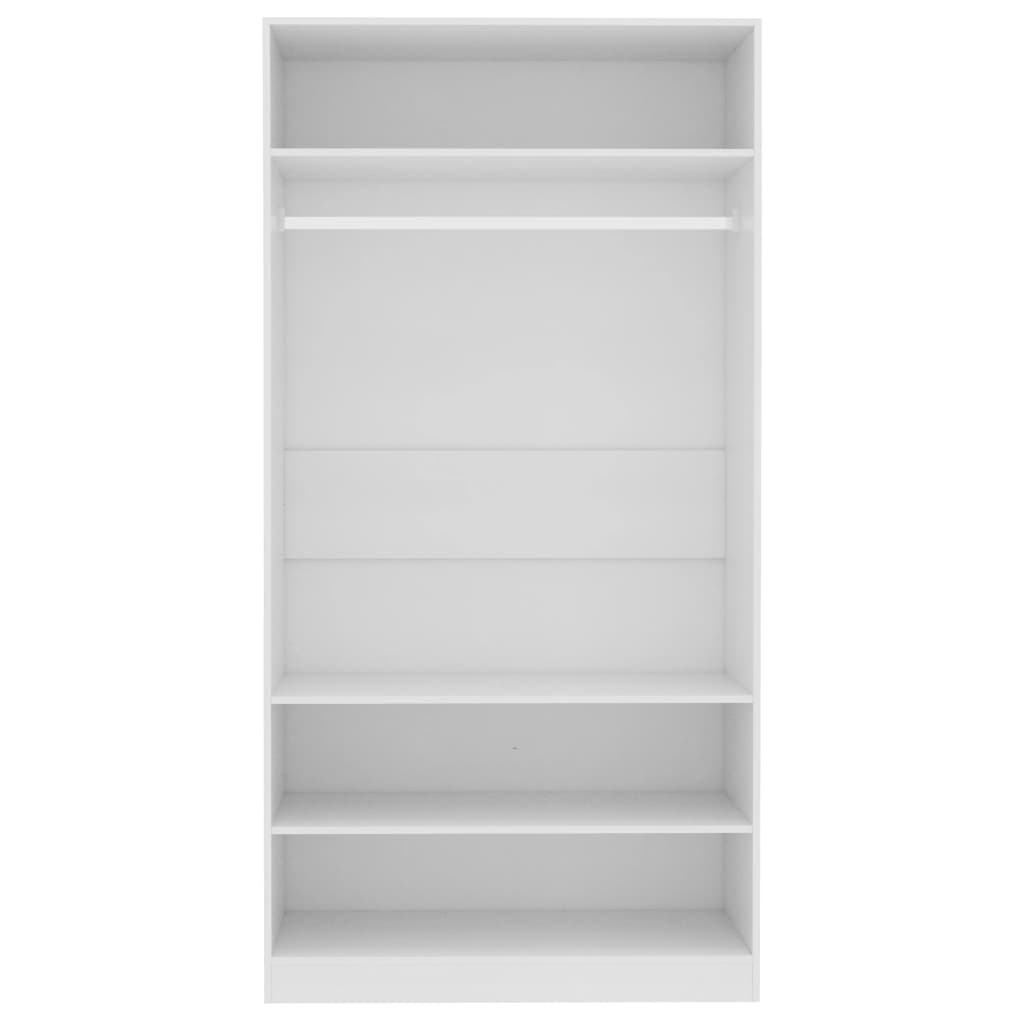 Wardrobe Engineered Wood – 100x50x200 cm, White