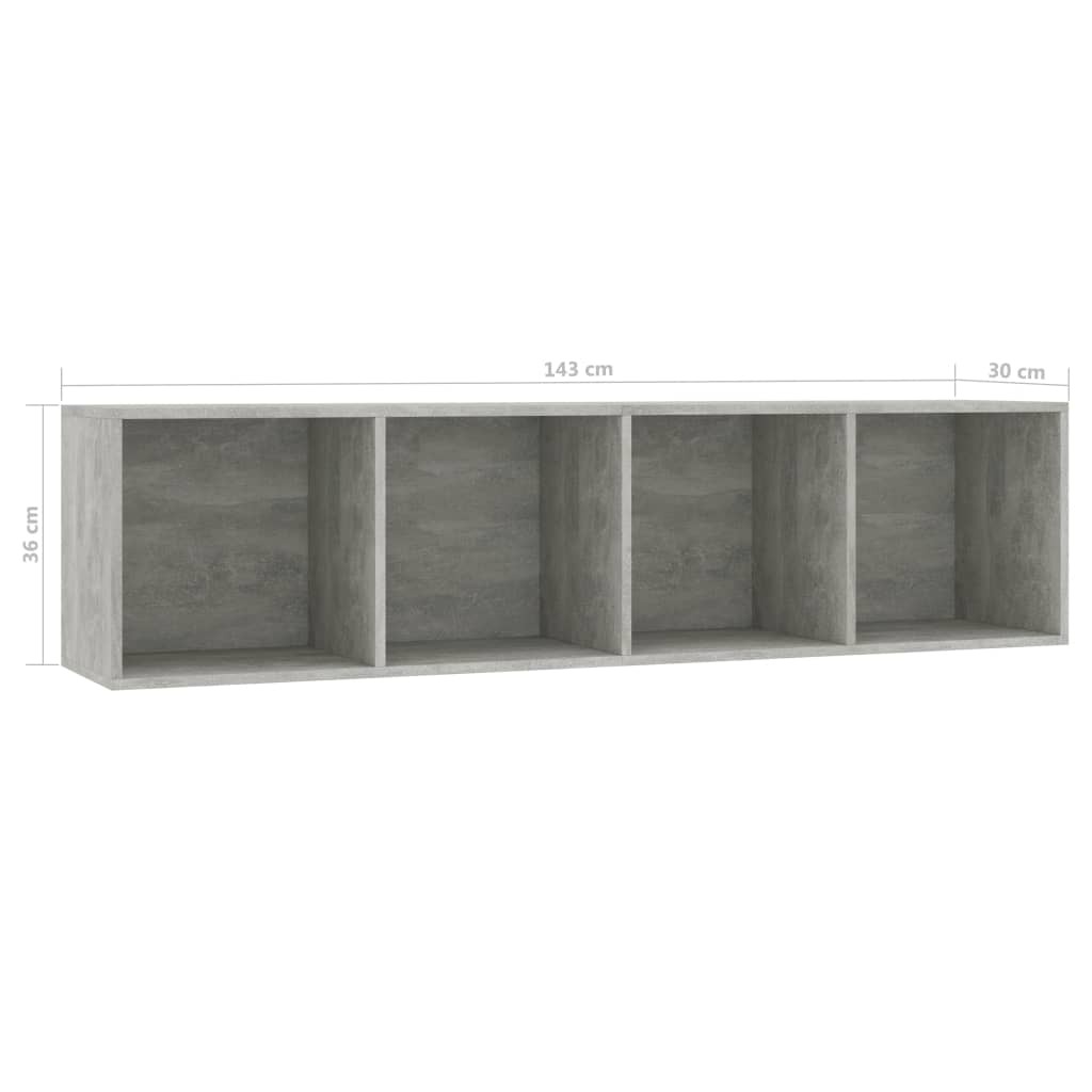 Brownfield Book Cabinet/TV Cabinet 143x30x36 cm – Concrete Grey