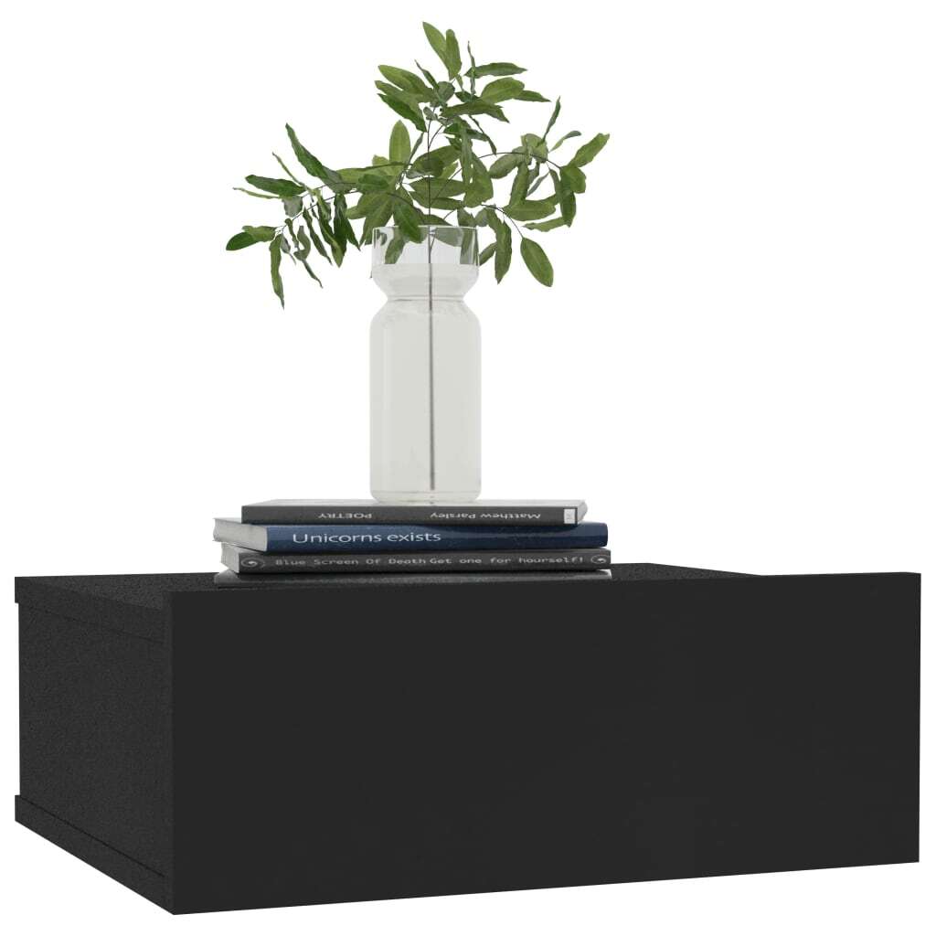 Danbury Floating Nightstand 40x30x15 cm Engineered Wood – Black, 1