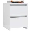 Bluefield Bedside Cabinet 30x30x40 cm Engineered Wood – High Gloss White, 1