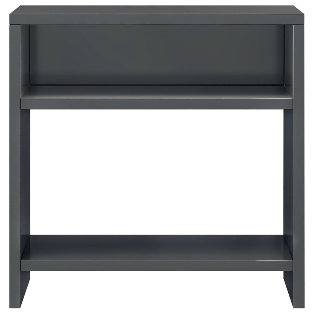Crossville Bedside Cabinet High Gloss Grey 40x30x40 cm Chipboard