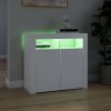 Sideboard with LED Lights – 80x35x75 cm, White