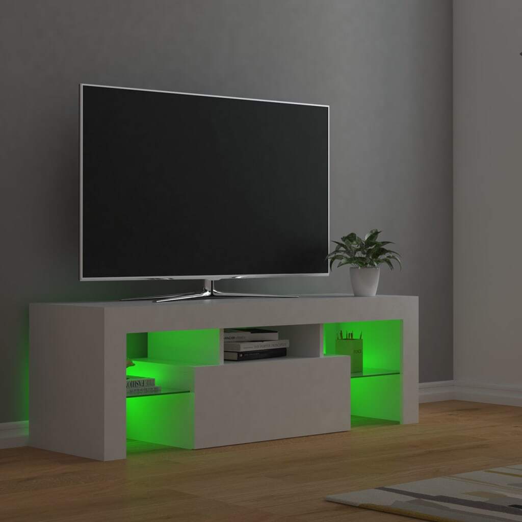 Crigglestone TV Cabinet with LED Lights 120x35x40 cm – White