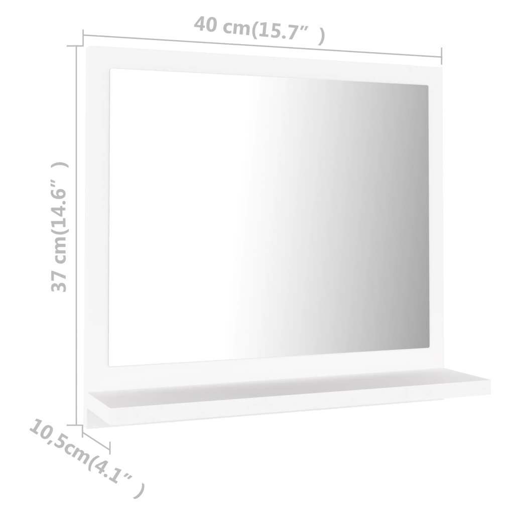 Bathroom Mirror Engineered Wood – 40 cm, White