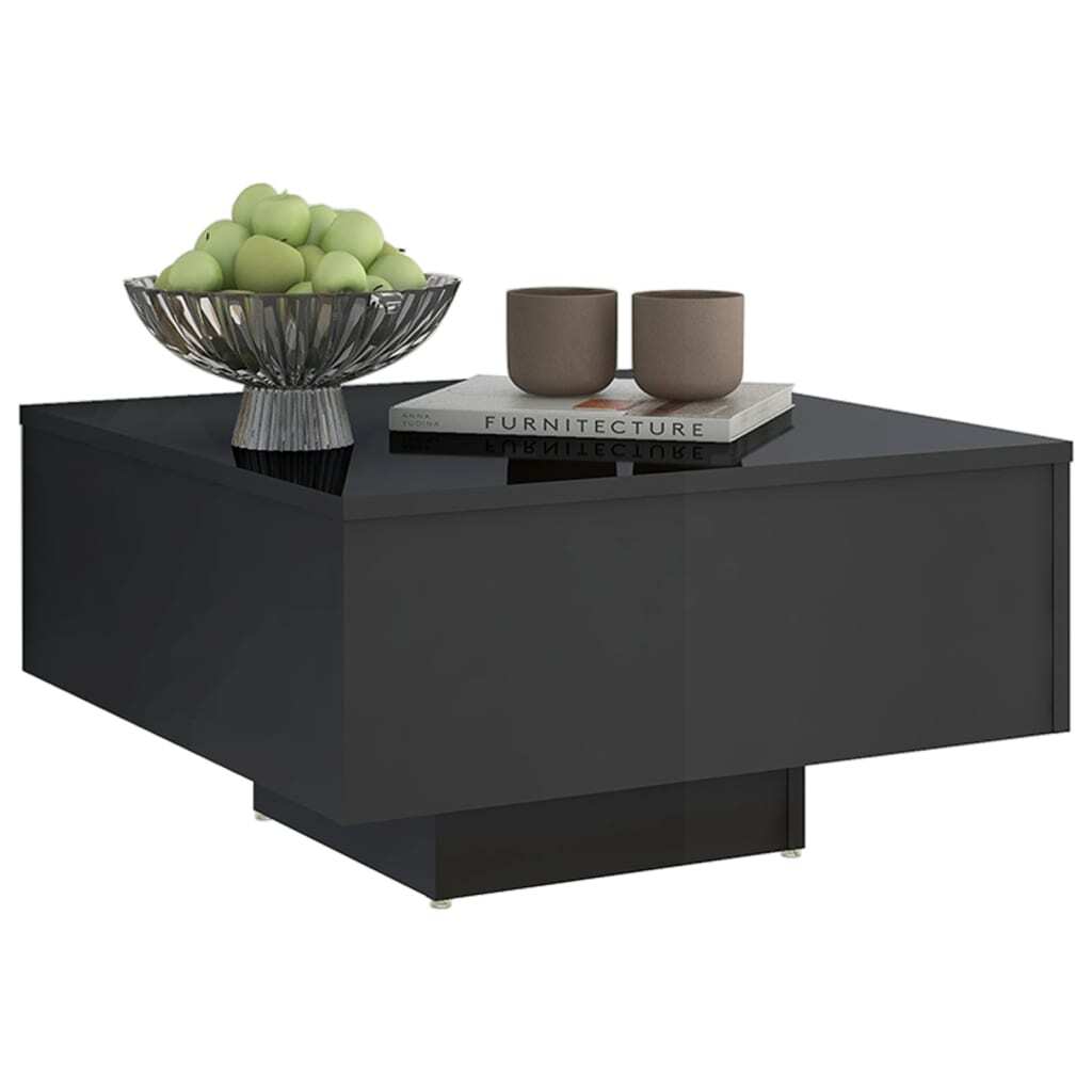 Coffee Table 60x60x31.5 cm Engineered Wood – High Gloss Grey