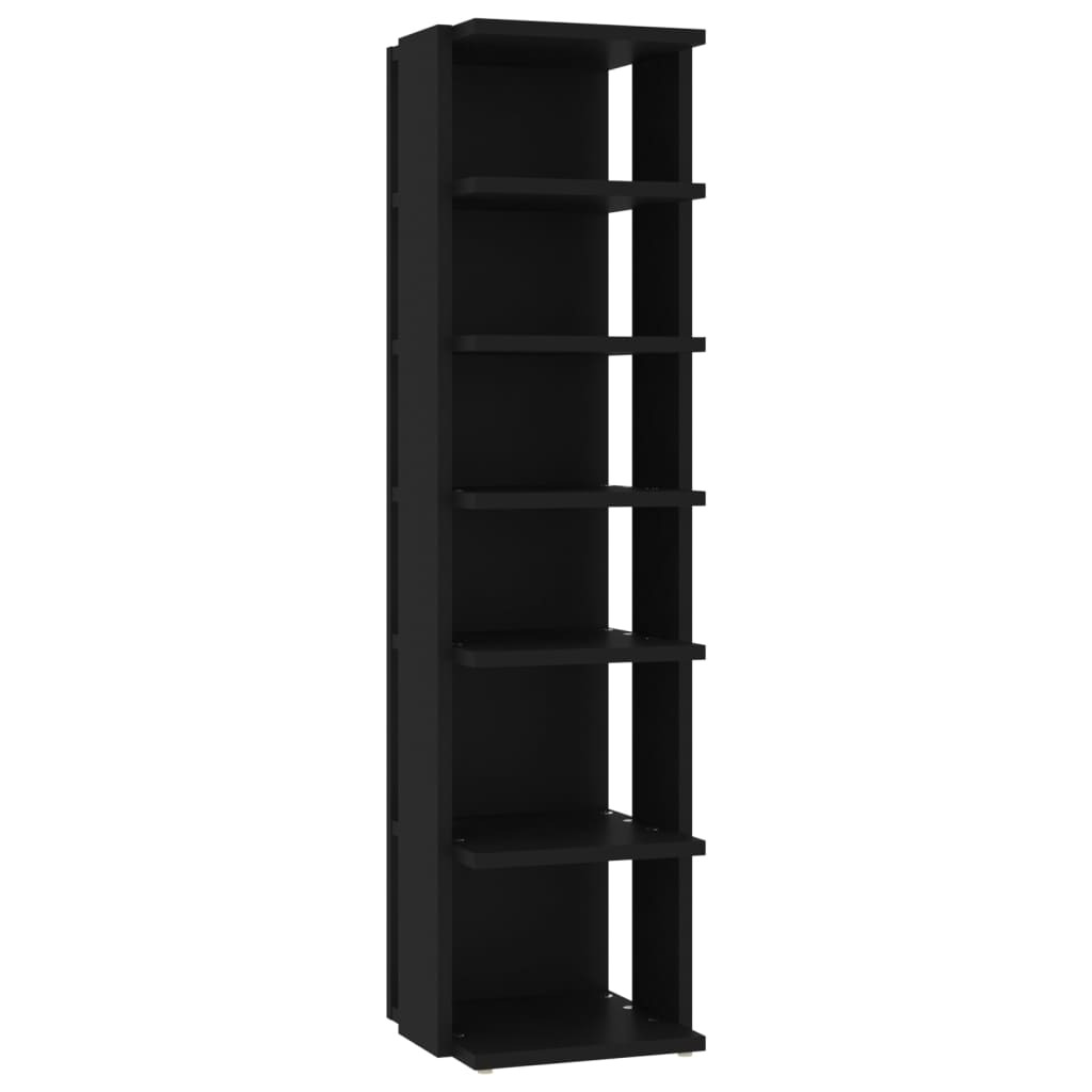 Shoe Cabinet 27.5x27x102 cm Engineered Wood – Black, 2