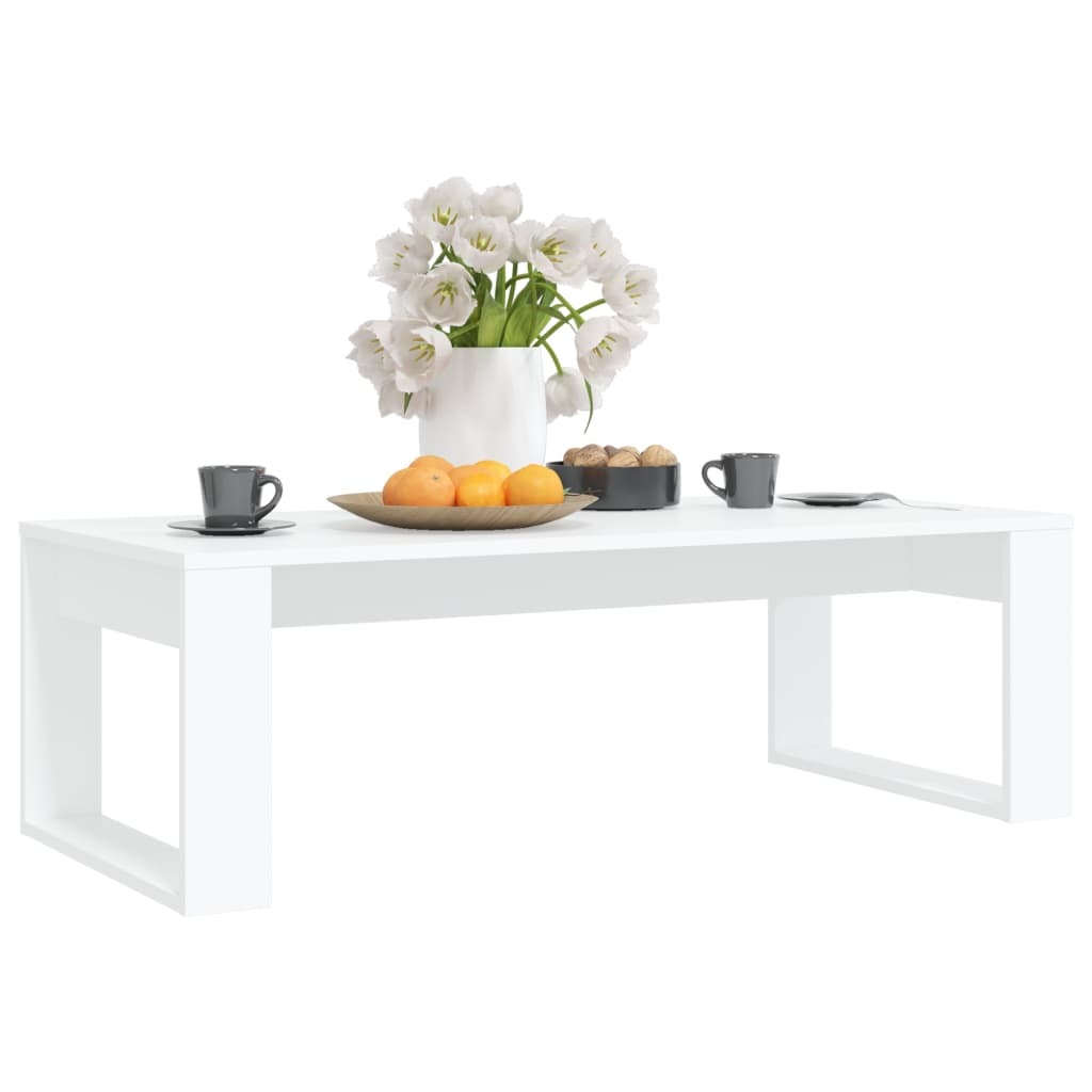 Coffee Table 110x50x35 cm Engineered Wood – White