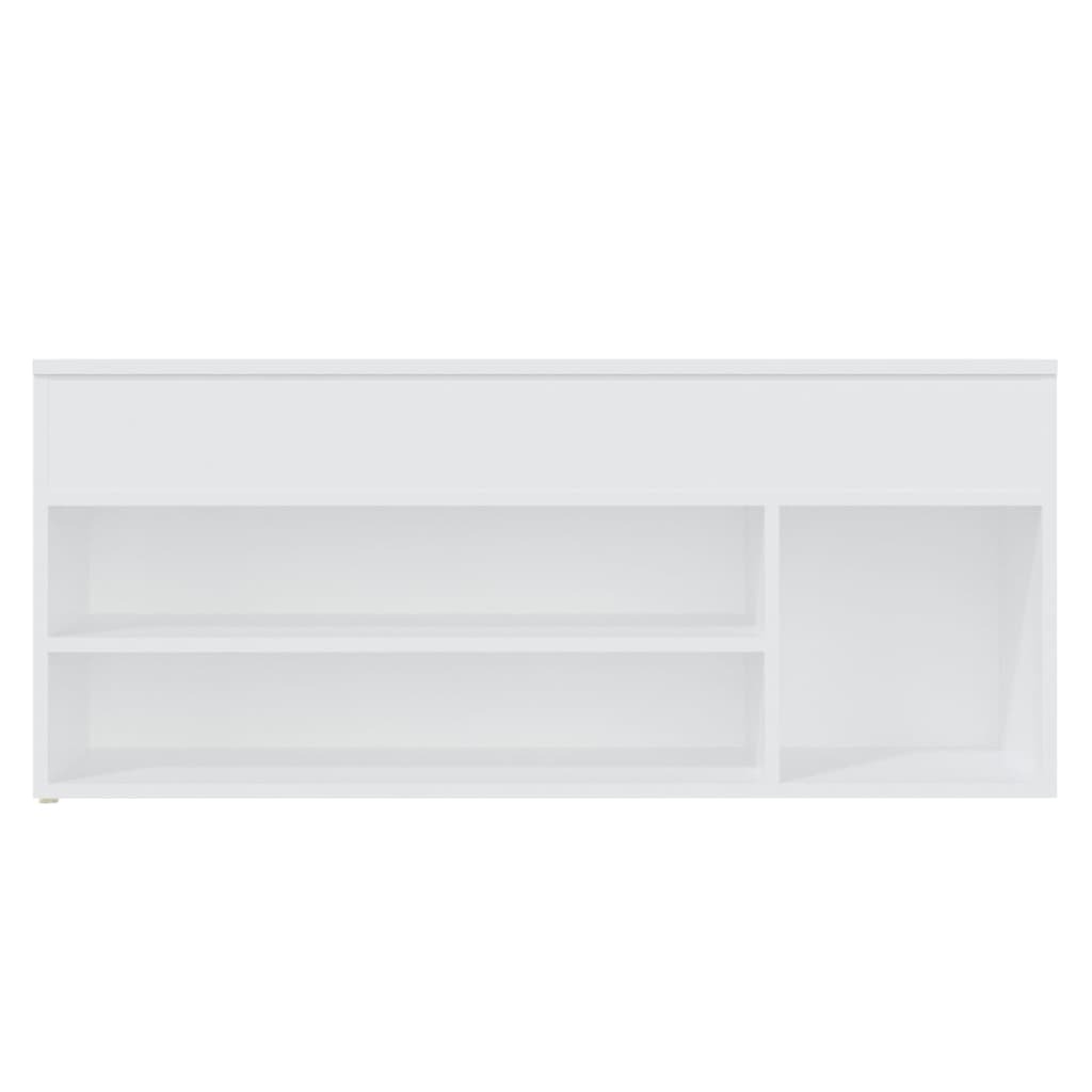 Shoe Bench 105x30x45 cm Engineered Wood – White