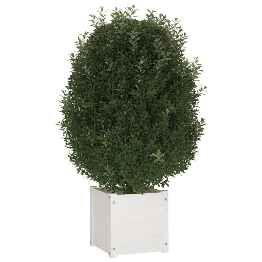 Garden Planter 40x40x40 cm Solid Pinewood – White, 2