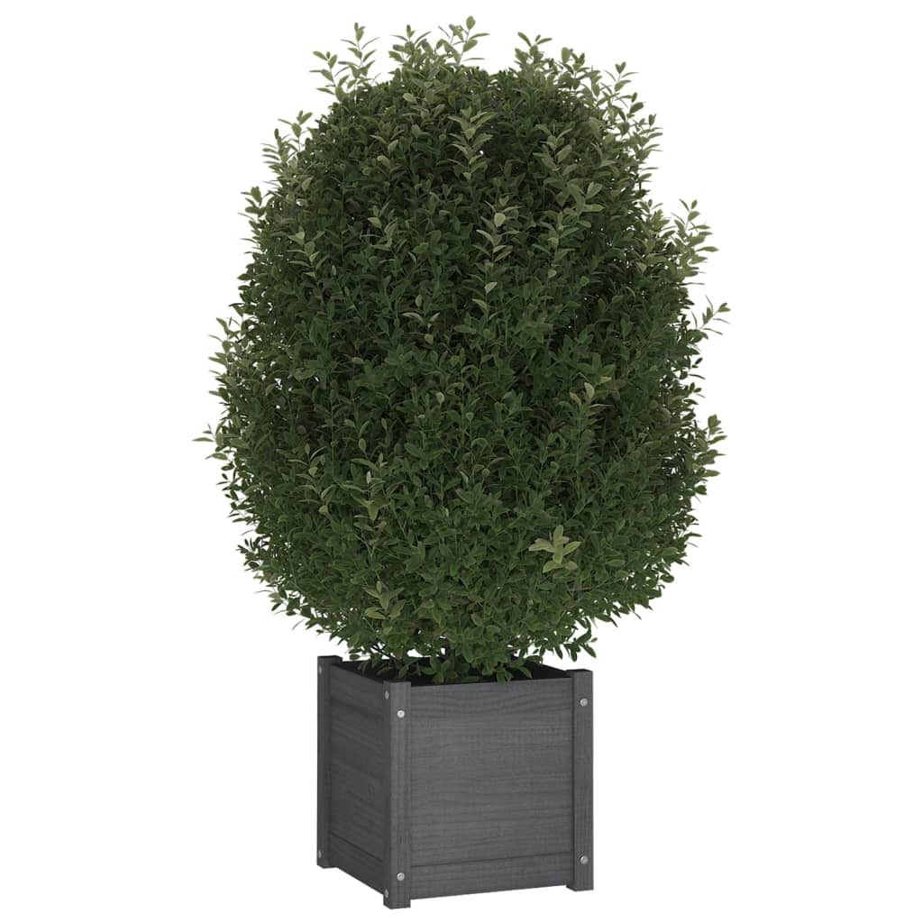 Garden Planter 40x40x40 cm Solid Pinewood – Grey, 2