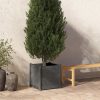 Garden Planter 50x50x50 cm Solid Pinewood – Grey, 1