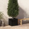 Garden Planter 50x50x50 cm Solid Pinewood – Black, 1