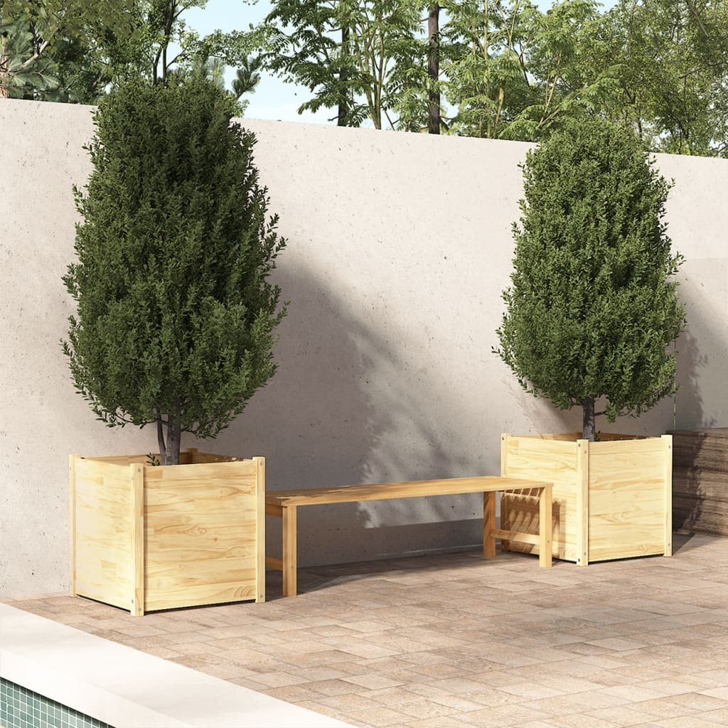 Garden Planter 60x60x60 cm Solid Pinewood – Brown, 2
