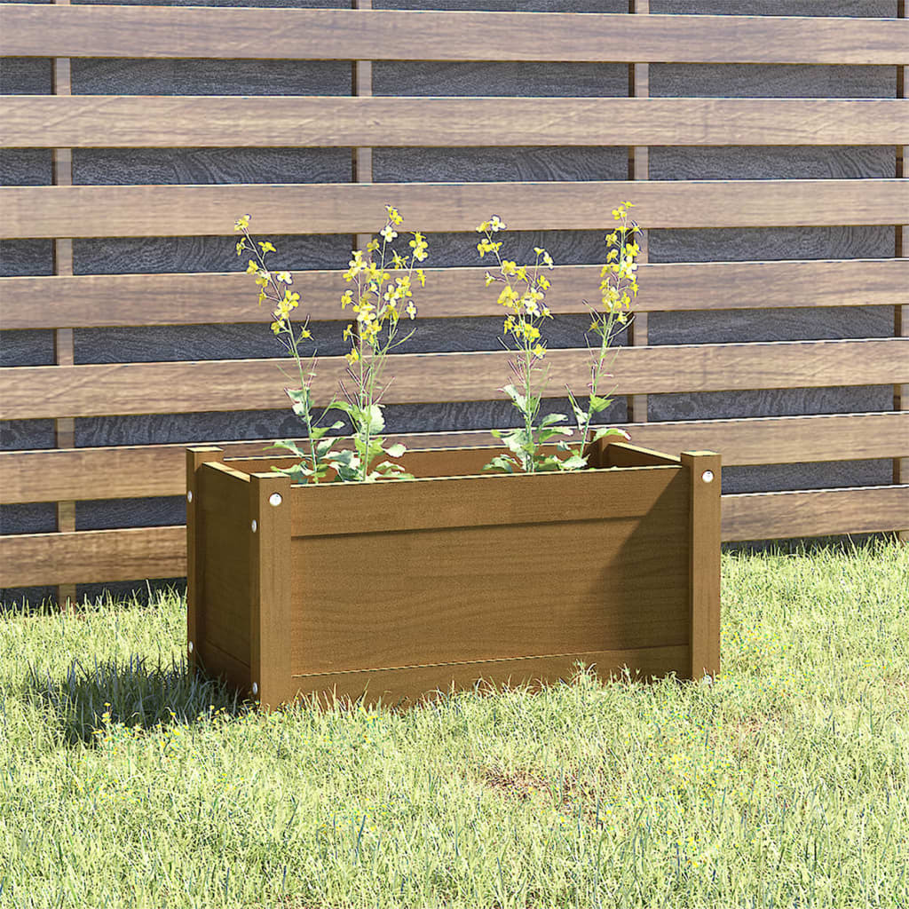 Garden Planter 60x31x31 cm Solid Pinewood – Honey Brown, 1