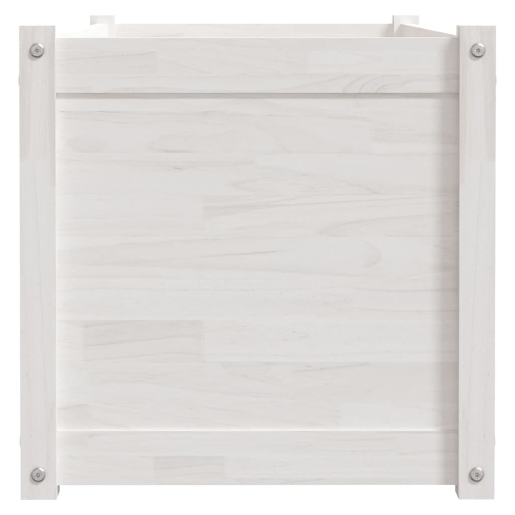 Garden Planter 100x50x50 cm Solid Pinewood – White, 1