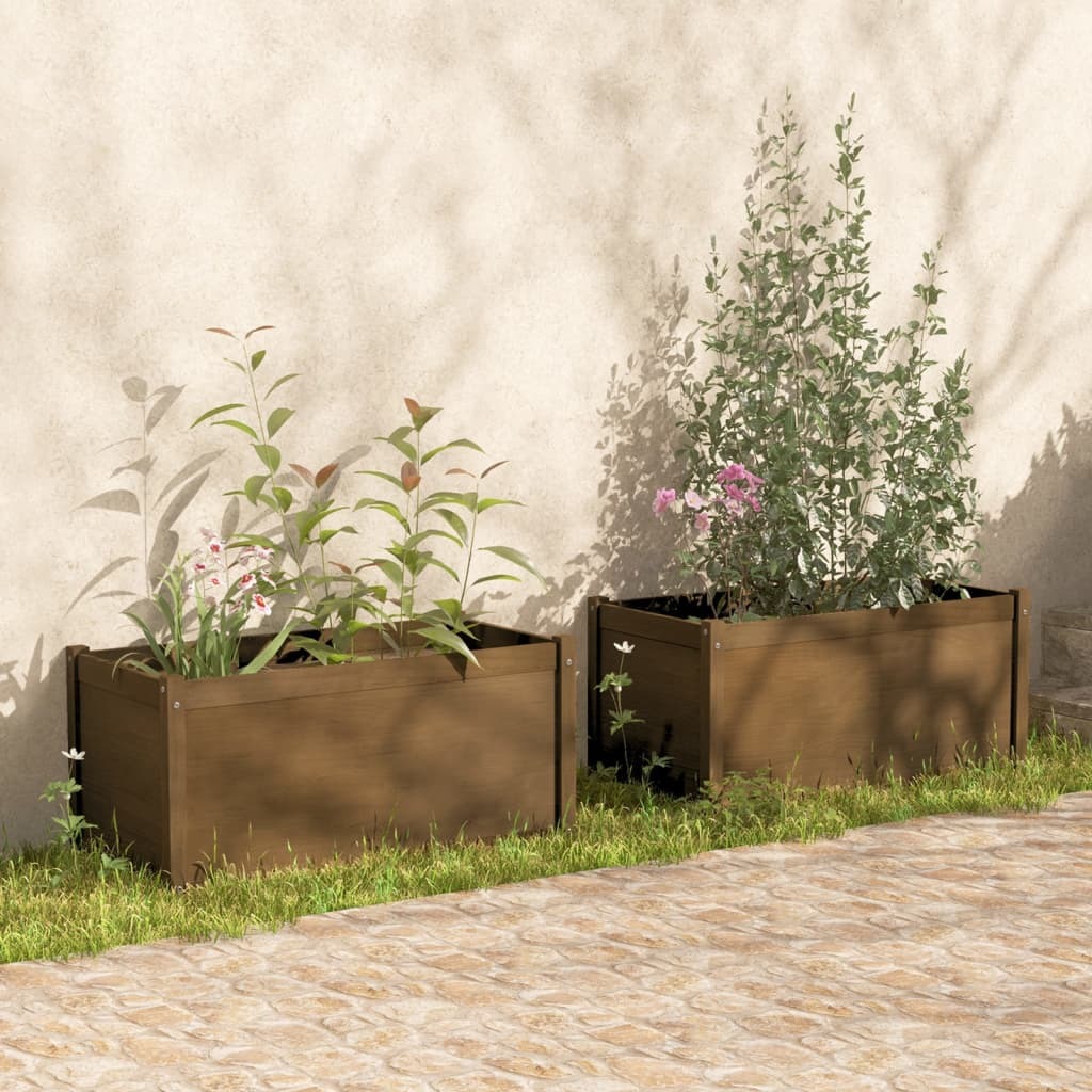 Garden Planter 100x50x50 cm Solid Pinewood – Honey Brown, 2