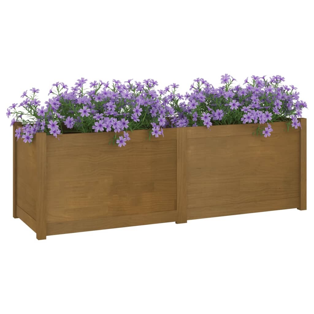 Garden Planter 150x50x50 cm Solid Pinewood – Honey Brown