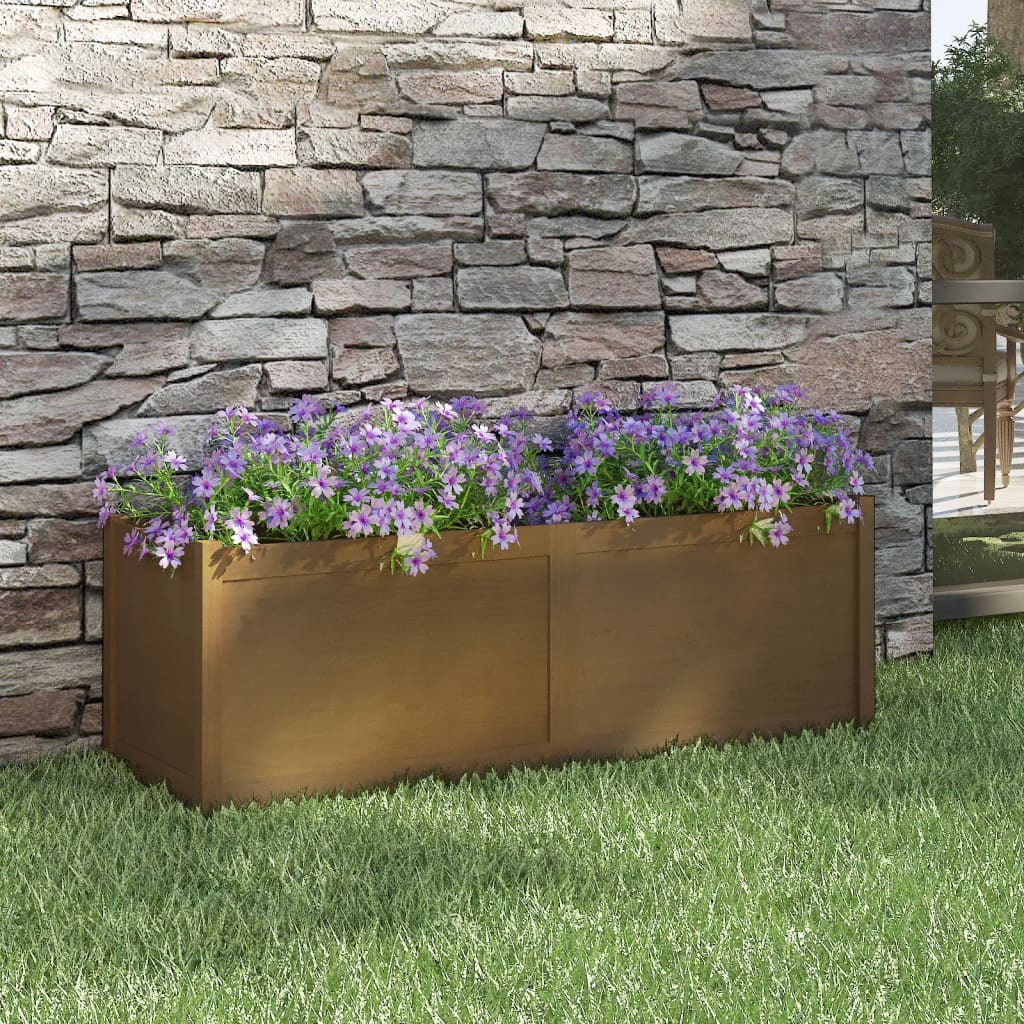 Garden Planter 150x50x50 cm Solid Pinewood – Honey Brown