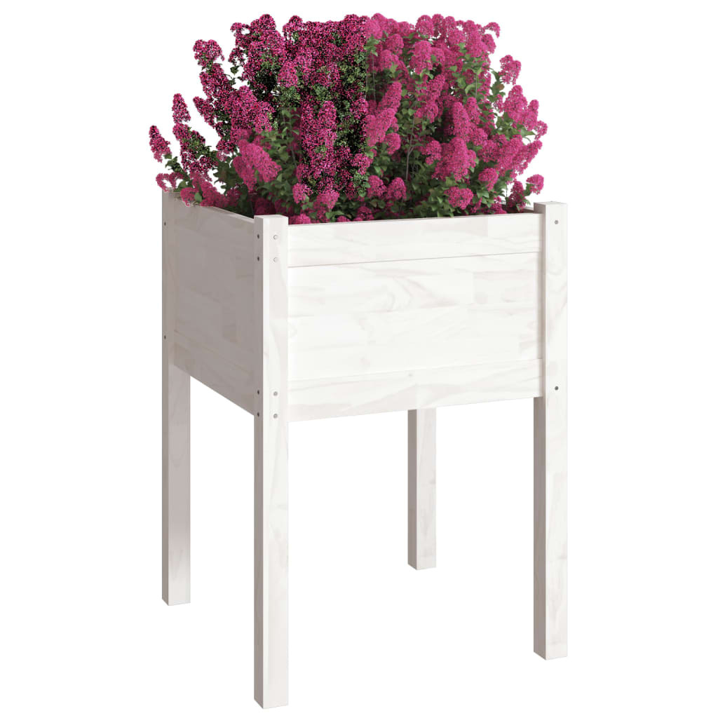 Garden Planter 50x50x70 cm Solid Pinewood – White, 2