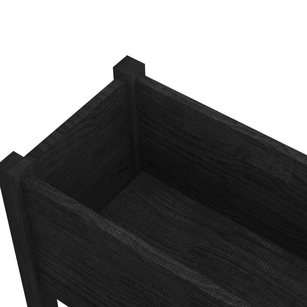 Garden Planter 70x31x70 cm Solid Pinewood – Black, 1