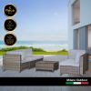 Milano Outdoor 5 PC Rattan Sofa Set Colour Oatmeal Seat & Black Coating (5 Boxes)