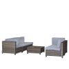 Milano Outdoor 5 PC Rattan Sofa Set Colour Oatmeal Seat & Black Coating (5 Boxes)