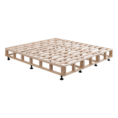 Mattress Base Ensemble Solid Wooden Slat with Removable Cover – DOUBLE, Black