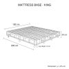Mattress Base Ensemble Solid Wooden Slat with Removable Cover – KING, Charcoal