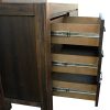 5 Pieces Bedroom Suite in Solid Wood Veneered Acacia Construction Timber Slat Double Size Chocolate Colour Bed, Bedside Table, Tallboy & Dresser