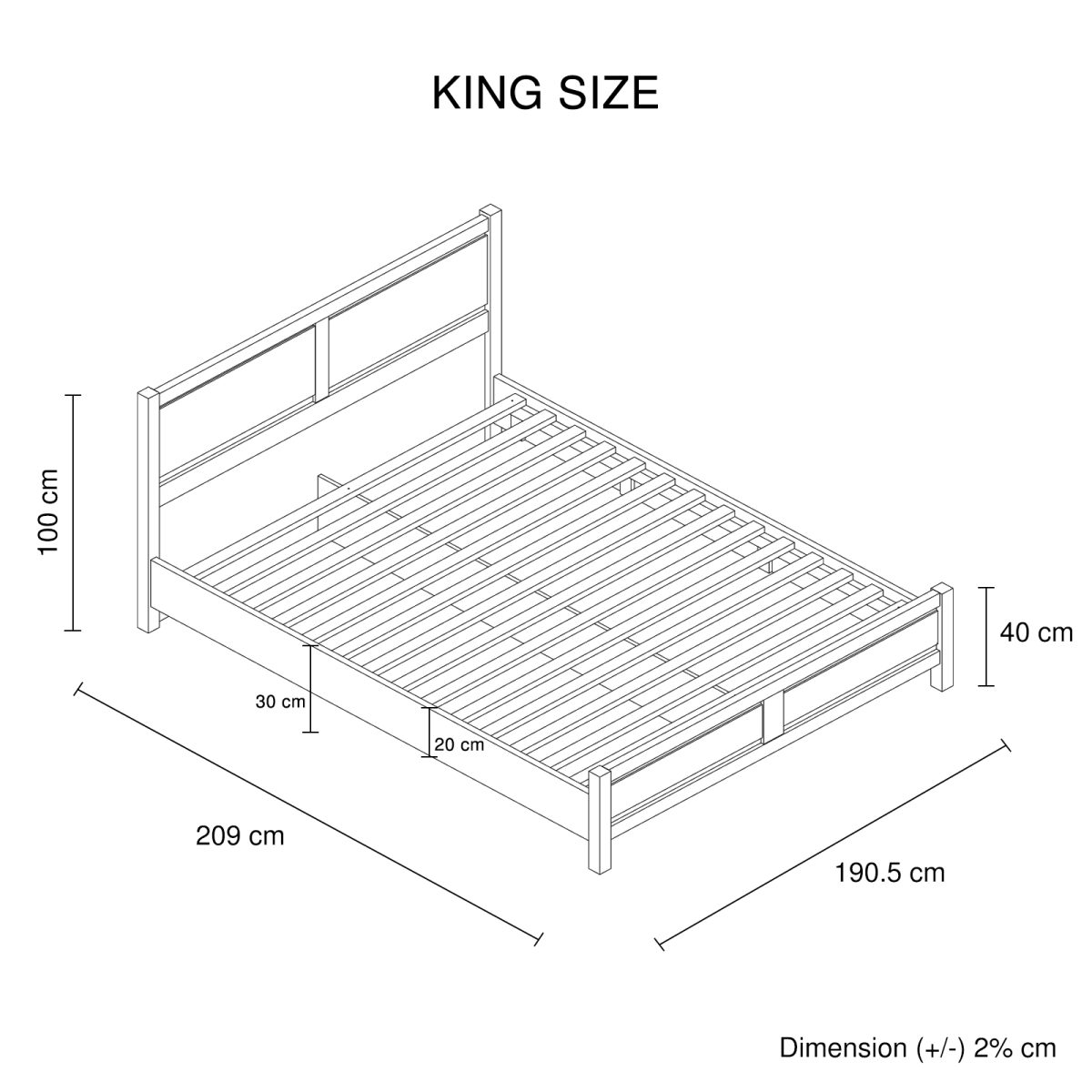 Archdale Bed – KING, Oak
