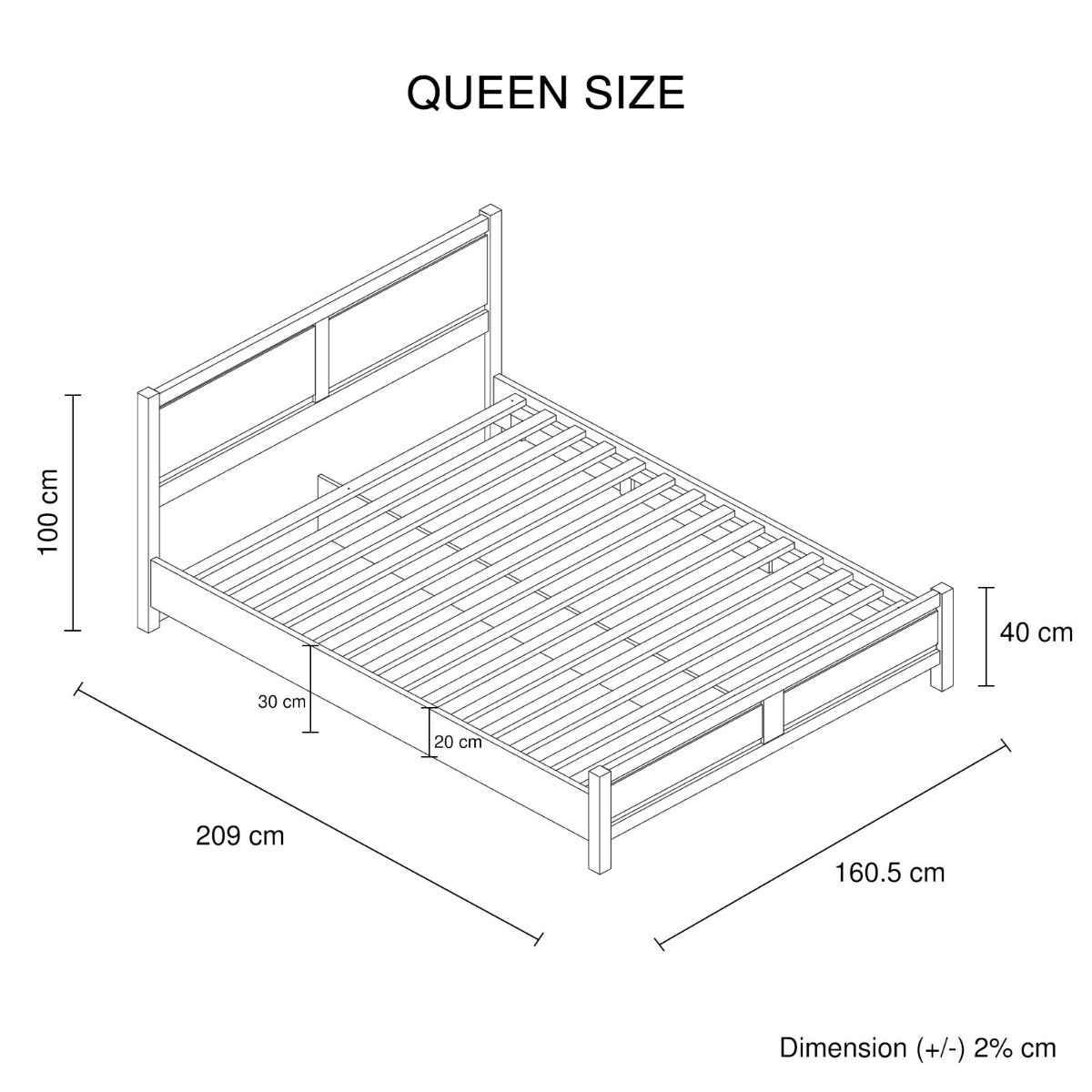 Archdale Bed – QUEEN, White Ash